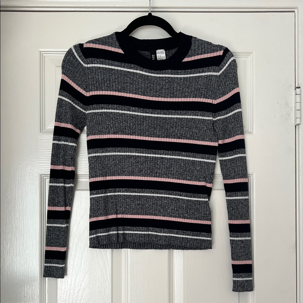 H&M Striped Ribbed Sweater